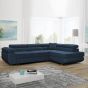 Cambridge Modern Design L-Shape Large Corner Sofabed with Adjustable Headrests - Blue