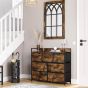 Oak Finish Chest of Drawers - LHASA Large Chest 7 Drawers Double Chest