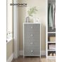 Grey Chest of Drawers - SALINAS Tallboy Small Chest 4 Drawers