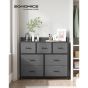 Grey Chest of Drawers - LATTICE Large Chest  7 Drawers  Double Chest