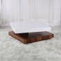 Fullerton High Gloss Moveable Square Coffee Table White and Walnut