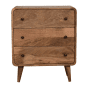 Oak Finish Chest of Drawers - MINTO III Small Chest  3 Drawers