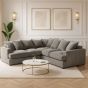 Jamba Double Padded Fabric Grey Corner Sofa - 6 Colours Available