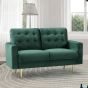 2 Seater Sofa - VAREZZO Fabric Sofa with Metal Legs - Green