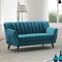 2 Seater Sofa - VIVENTO Velvet Fabric Sofa - Teal