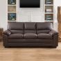 3 Seater Sofa - LEVRANO Leather Sofa - Brown