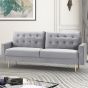 3 Seater Sofa - VAREZZO Fabric Sofa with Metal Legs - Grey