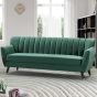 3 Seater Sofa - VIVENTO Velvet Fabric Sofa - Green