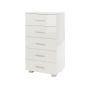 Lido 5 Narrow Chest of Drawers - White