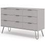 Augusta Grey 3+3 Drawer Wide Chest of Drawers