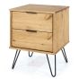 Augusta Pine 2 Drawer Bedside Cabinet - Brown