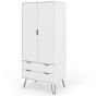 Augusta White 2 Door 2 Drawer Wardrobe