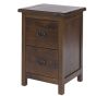 Boston 2 Drawer Petite Bedside Cabinet - Dark Brown