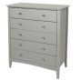 Como 5 Drawer Chest - Grey
