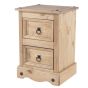 Corona 2 Drawer Bedside Table - Pine