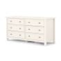 Maine 6 Drawer Wide Storage Chest - White