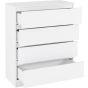 White Chest of Drawers - MALDEN Medium Chest  4 Drawers