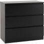 Black Chest of Drawers - MALDEN Medium Chest  3 Drawers