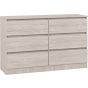 Natural Finish Chest of Drawers - MALDEN Large Chest  6 Drawers