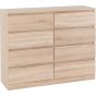Oak Finish Chest of Drawers - MALDEN Large Chest  8 Drawers  Double Chest
