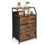 Oak Finish Chest of Drawers - KILLEEN Small Chest  4 Drawers