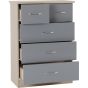 Grey Chest of Drawers - NEWBIGGIN IV Medium Chest  5 Drawers