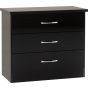 Black Chest of Drawers - NEWBIGGIN I Medium Chest  3 Drawers