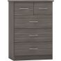Black Chest of Drawers - NEWBIGGIN IV Medium Chest  5 Drawers
