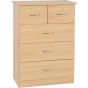 Oak Finish Chest of Drawers - NEWBIGGIN V Medium Chest  5 Drawers