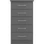 Grey Chest of Drawers - NEWBIGGIN V Tallboy Small Chest  5 Drawers