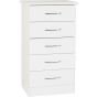White Chest of Drawers - NEWBIGGIN Tallboy Small Chest  5 Drawers