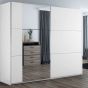 Oldham Sliding Mirror Door 200cm Wardrobe - White