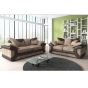 Stirling High Quality Upholstery Fabric Chrome Feet 2 Seater and 3 Seater Sofa Set - Beige and Brown