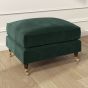 PAYTON Velvet Large Footstool - Dark Green