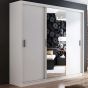 Somerset Sliding Door 250cm Wardrobe With Mirror - White
