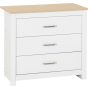 White Chest of Drawers - PORTLETHEN Medium Chest  3 Drawers