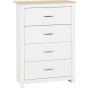 White Chest of Drawers - PORTLETHEN Medium Chest  4 Drawers