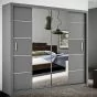 Lisbane Grey Sliding Door Wardrobe - 150cm 180cm and 203cm