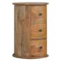 3 Drawer Drum Chest - Natural Oak Finish