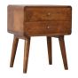 Curved Chestnut Bedside Table - Chestnut