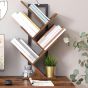 KESTRELLE Bookcase Floor Standing Tree Shelf for Books - Rustic Brown