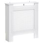 Wooden Radiator Cover Heating Cabinet Modern Home Furniture Grill Style Diamond Design White Painted (Small)