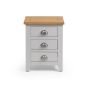 Richmond 3 Drawer Bedside Table - Grey