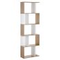 5-tier Bookcase Storage Display Shelving S Shape design Unit Divider White