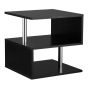 Coffee End Table S shape 2 Tier Storage Shelves Organizer Versatile Home office furniture (Black)