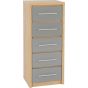 Grey Chest of Drawers - SELSEY Tallboy Medium Chest  5 Drawers