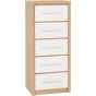 Oak Finish Chest of Drawers - SELSEY Tallboy Medium Chest  5 Drawers