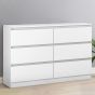 White Chest of Drawers - CHELSEA Large Chest  6 Drawers  Double Chest