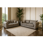 SOLARAE Fabric 3 and 2 Seater Sofa Set - Brown