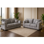 SOLARAE Fabric 3 and 2 Seater Sofa Set - Grey